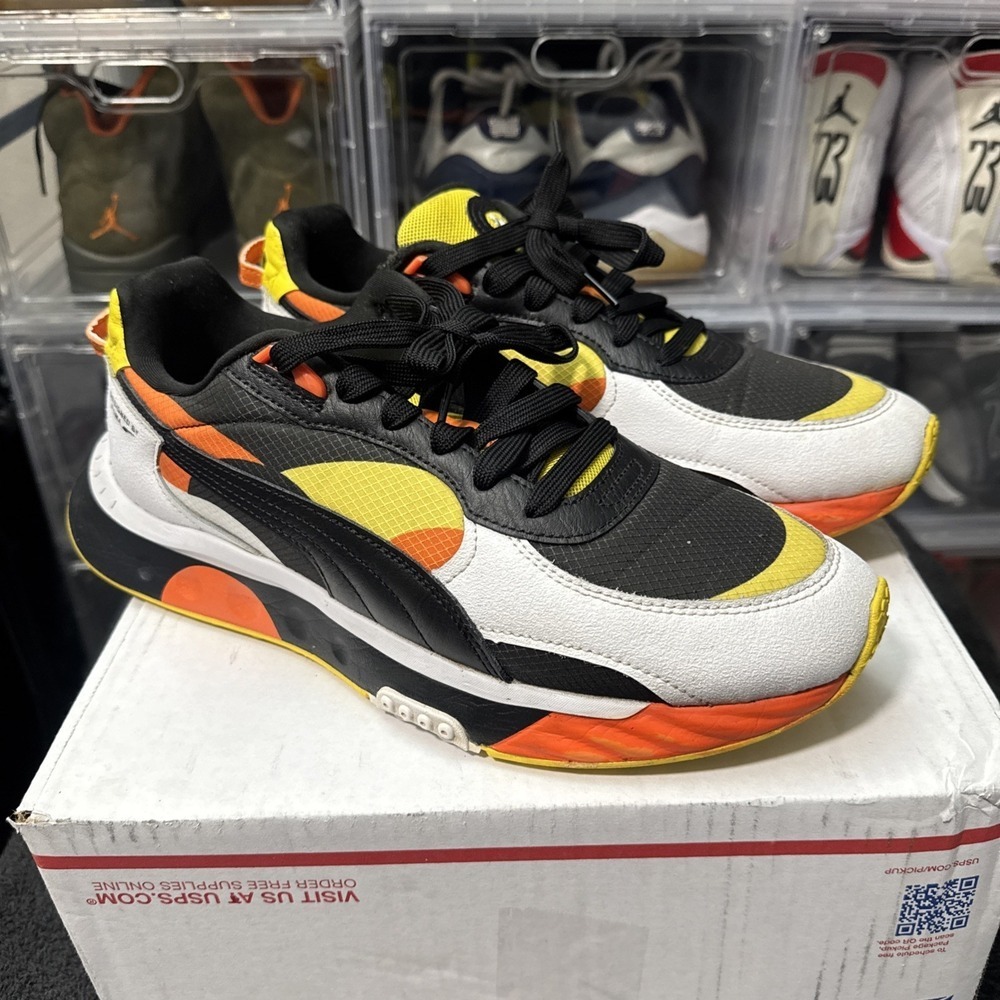 PUMA Wild Rider 59TH ST 382988 01 Men`s Running Shoes Orange White Black 10.5M